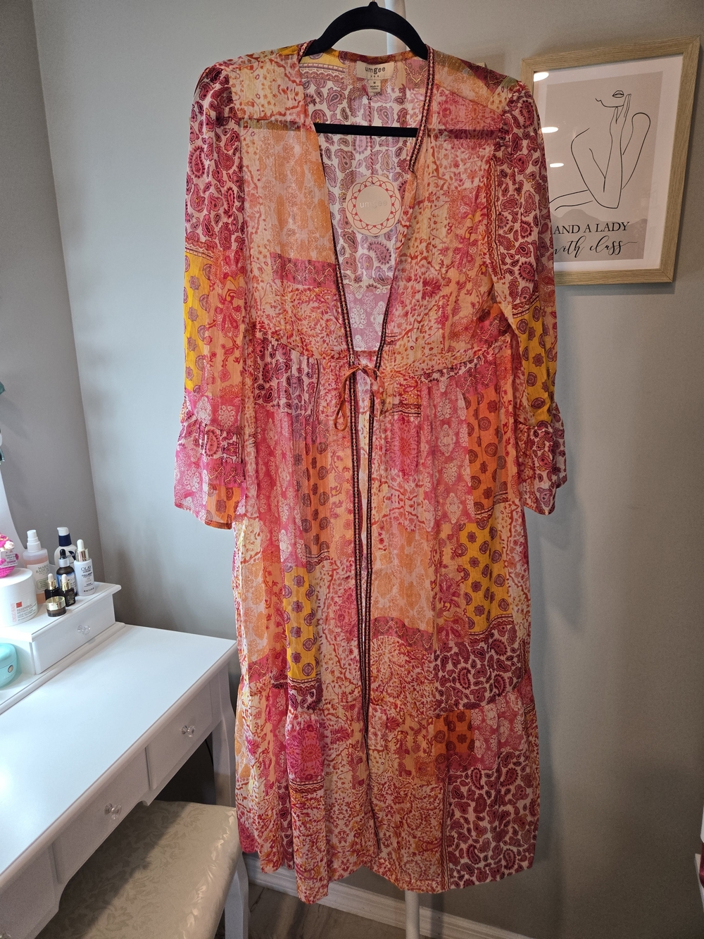 Umgee Pink & Yellow Patchwork Kimono